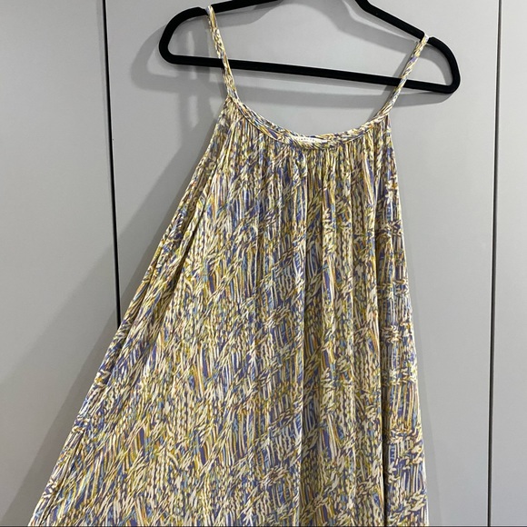 Final Touch Maxi Shift Dress Rayon Blue Orange Multi Medium - Picture 6 of 8